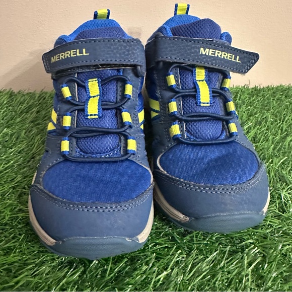 Merrell Kids Outback Mid Hiking Shoes Navy Size 10.5M Little Boys Hook & Loop - Picture 2 of 14